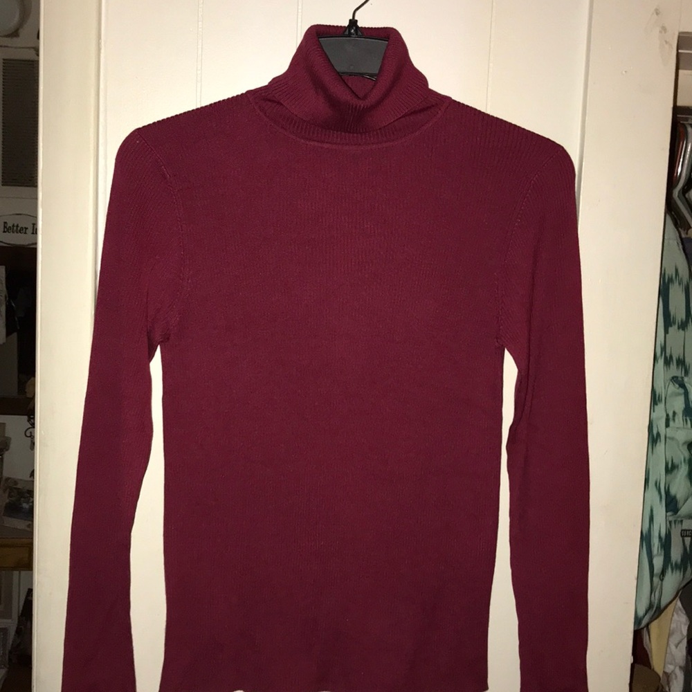 Woman’s size L maroon ribbed top.